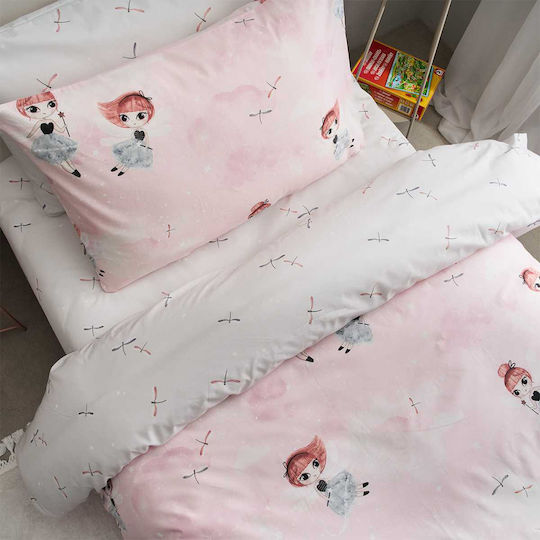 Vesta Home Single Kids Sheets with Elastic Band Pink 170x260cm