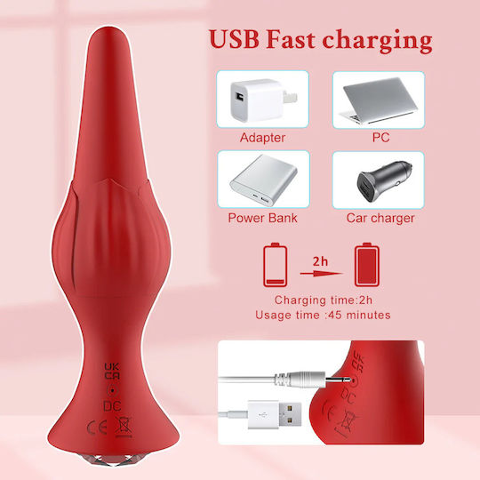 SMD The Smart Plug Anal Cu Funcție Wireless Și Vibrație Roșie