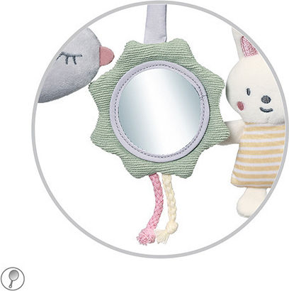 Babyono Αλυσίδα Κούνιας και Καροτσιού με Καθρέφτη Nature για Νεογέννητα
