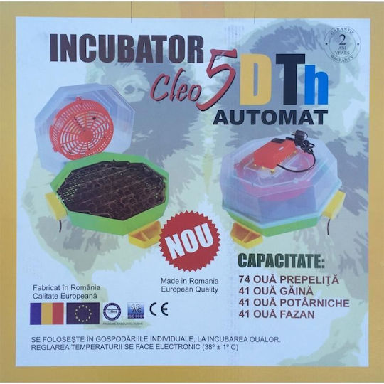 Incubator automat de ouă Cleo 5dth cu alimentare externă cu apă