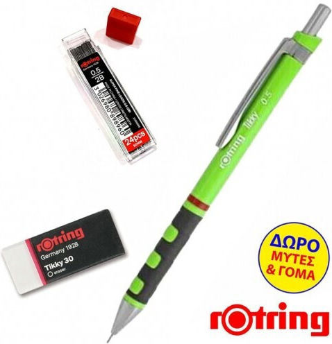 Rotring Tikky Μηχανικό Μολύβι 0.7mm με Γόμα 1τμχ Λευκό