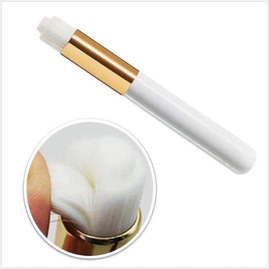 Compact Brush Cleaning Washing Eyelashes Face Nose Very Soft Bristles 10 Cm White Gold