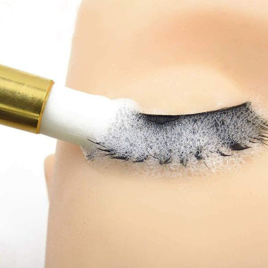 Compact Brush Cleaning Washing Eyelashes Face Nose Very Soft Bristles 10 Cm White Gold