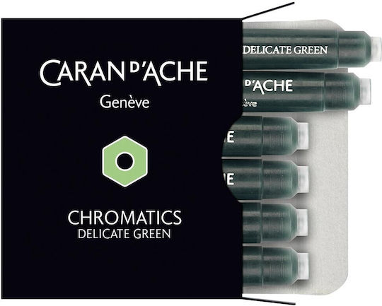 Caran D'ache 6 Ανταλλακτικά Μελάνια για Μαρκαδόρο Πράσινα