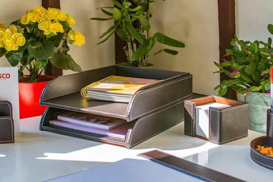 Leather Paper Holder in Brown Color 1pcs 11.5x8x11.5cm