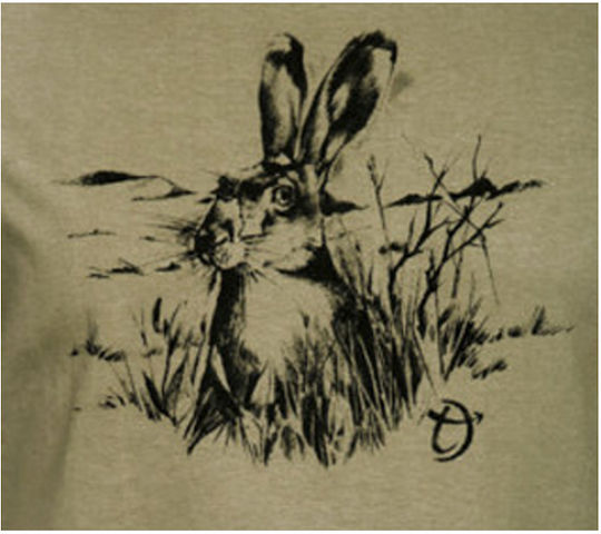 Toxotis Active Wear T-shirt Hare in Khaki color 05GΗ