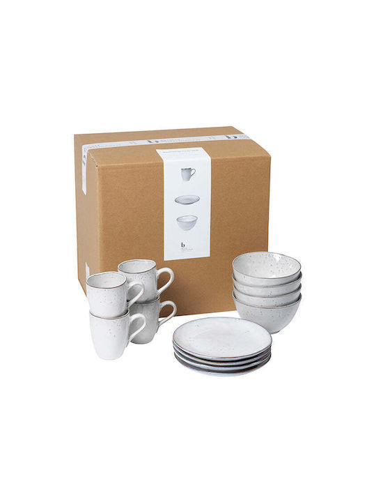 Broste Copenhagen Beige Ceramic Dinnerware Set 12pcs