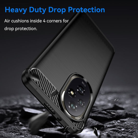 Mad Mask Brushed TPU Carbon Umschlag Rückseite Silikon Schwarz (Honor 200)