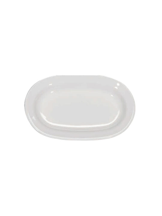 e-exoplismos Servierplatte Oval aus Porzellan Weiß 12Stück