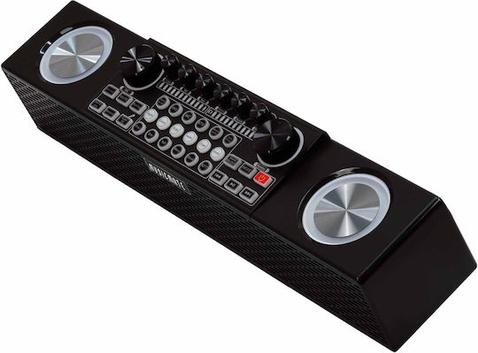 MusicMate SonicEdge Black Karaoke Speaker with Wireless Microphones and Lighting Effects