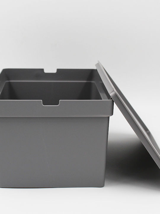 Viomes Nova Plastic Storage Box with Lid Gray 28x18x13.5cm