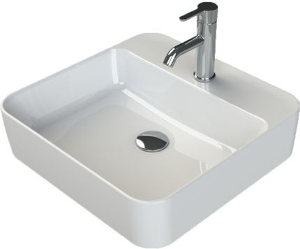 Cerastyle Hera Επικαθήμενος Νιπτήρας Πορσελάνης 48x48x12.6cm Λευκός