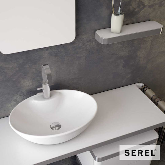 Serel Επικαθήμενος Νιπτήρας Πορσελάνης 55x41cm White