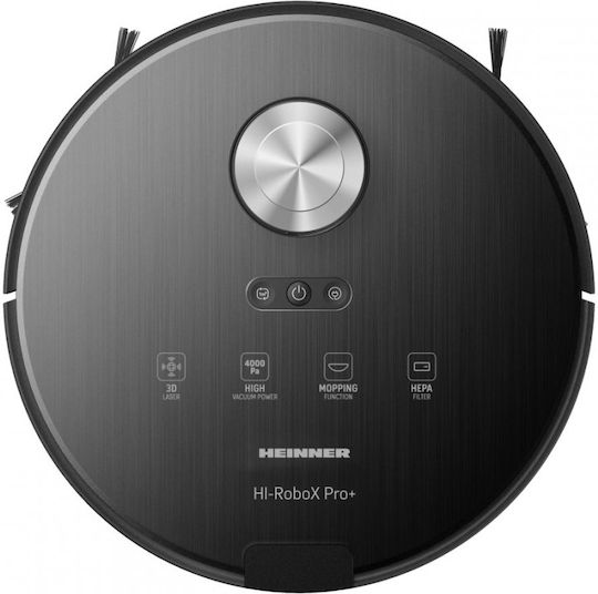 Heinner HI-RoboX+ Прахосмукачка Робот с Лазерно Картографиране и Всмукателна Мощност 4000Pa Черна