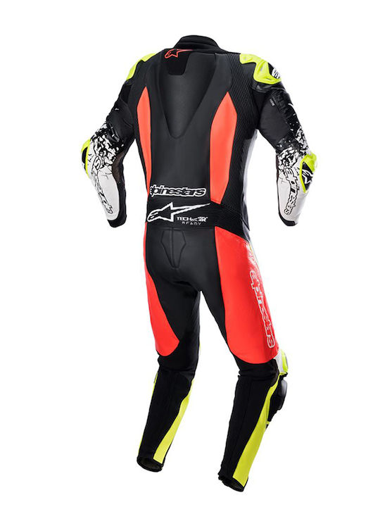 Alpinestars GP Tech V4 Men's Leather Motorcycle Riding Suit Black/Red/Yellow Fluo