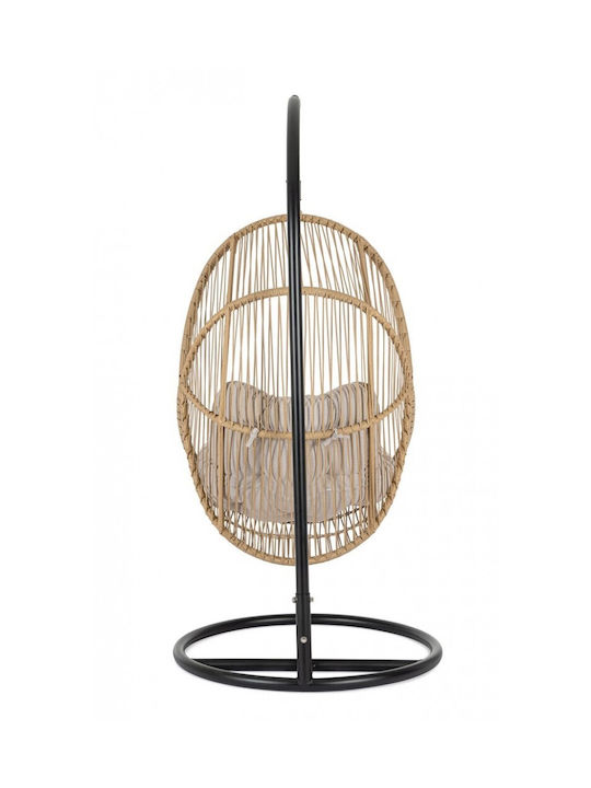 Martinica Rattan Swing Nest with Stand Beige L87xW70xH121cm
