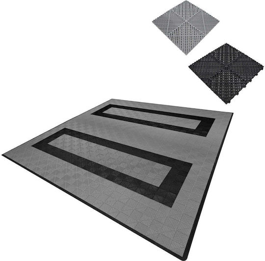 Margini pentru Plăci de Pardoseală Ventilate pentru Garaj - 165 Gri & 60 Negre
