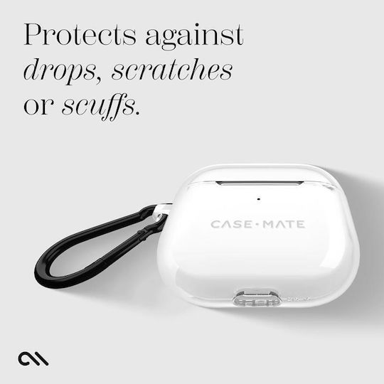 Case-Mate Σετ Θήκη & Anti-Lost Strap με Γάντζο σε Διάφανο χρώμα για Apple AirPods 4