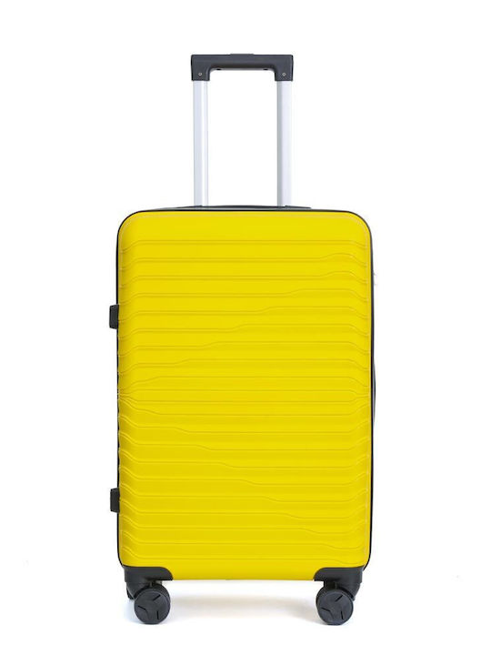 Amber Hard Yellow Suitcases With 4 Wheels Set Of 3 Pieces