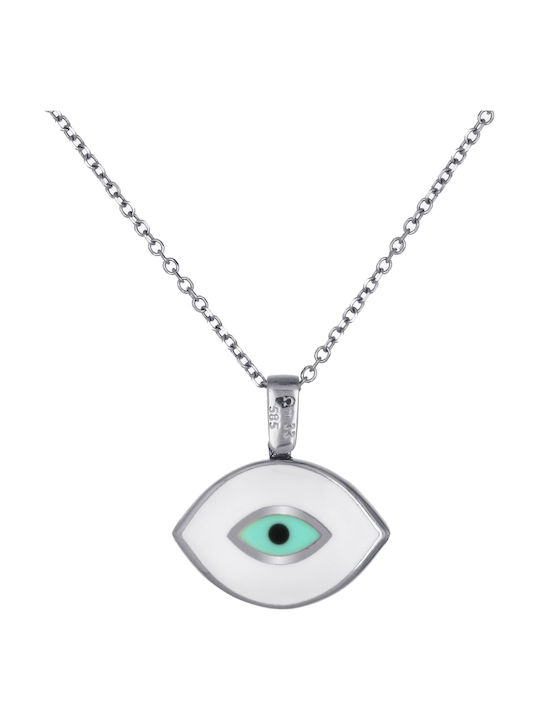 Charm Очи от Бяло Злато 9 Карата със Зиркон