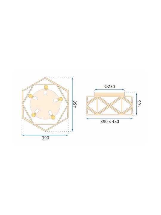 Toolight Deckenleuchte Gold