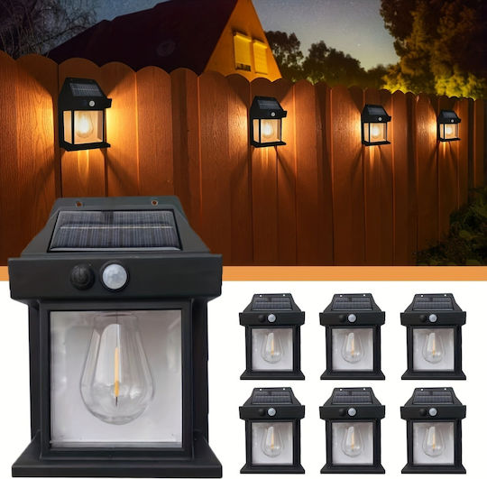Set de 3 Lămpi Solare de Perete 2W 600lm Impermeabile IP65 pentru Grădină sau Casă Negru