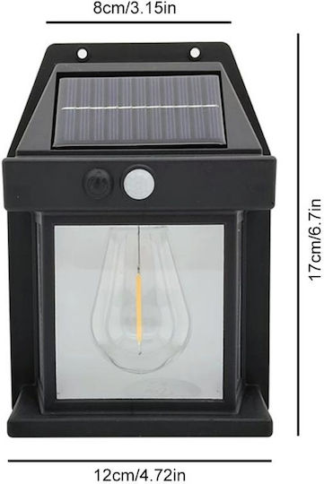 Set de 3 Lămpi Solare de Perete 2W 600lm Impermeabile IP65 pentru Grădină sau Casă Negru