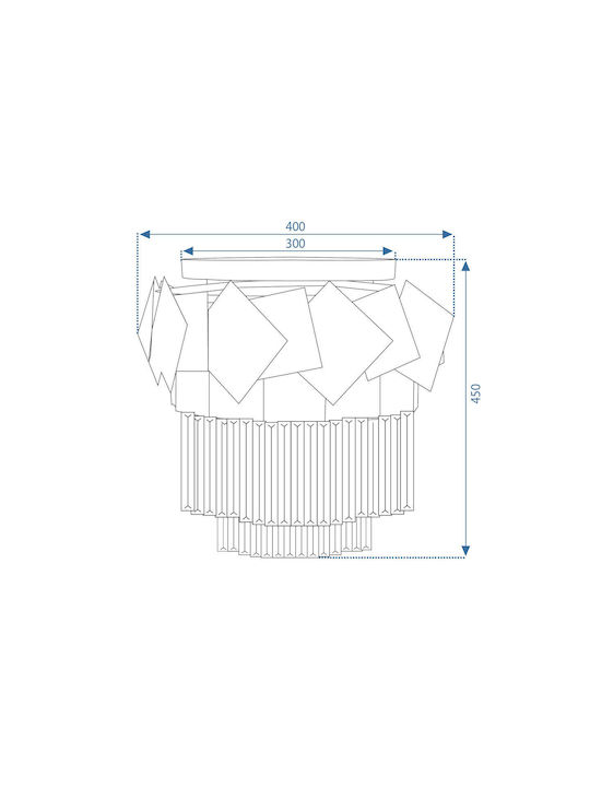 Toolight Πολυέλαιος με Κρύσταλλα Χρυσός OSW-52100
