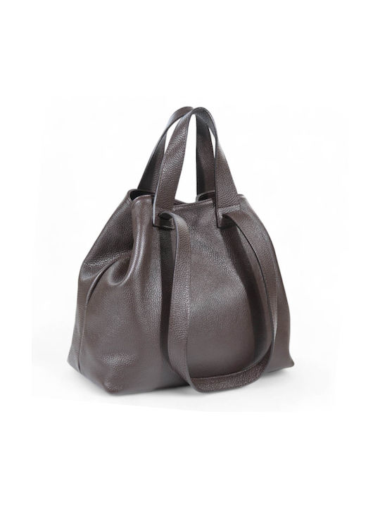 Leder Damentasche Shopper Schultertasche Braun