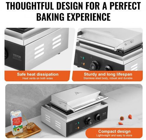 Vevor Commercial Waffle Maker SYBLSHFBJDP1VHULYV2