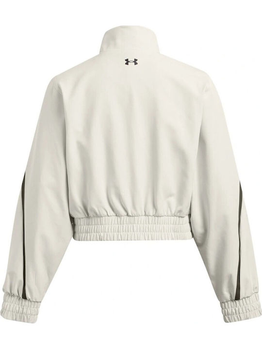 Crop Γυναικείο Μπουφάν για Χειμώνα White, Black