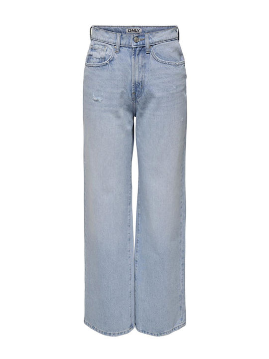 Hoch tailliert Damenjeans in Gerader Linie Blue, Light Blue