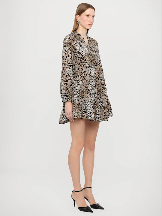 Mini Hemdkleid Kleid mit Rüschen Bone