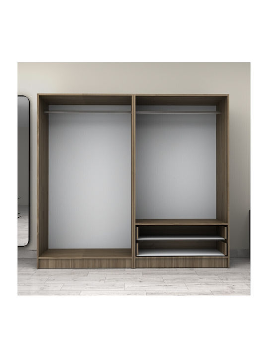 Patru uși Dulap de Haine Victoria Nuci 200x60x181cm