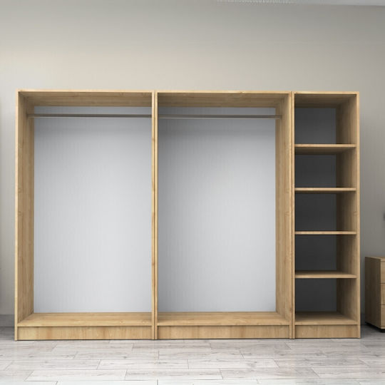 Victoria Πεντάφυλλη Ντουλάπα Φυσικό Οξιάς 250x60x181cm