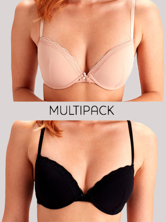 Strapless Σουτιέν Push Up με Μπανέλες 2Pack