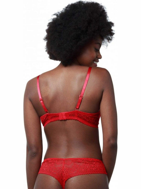 Balconette Balconette Bra with Light Padding Underwire Red