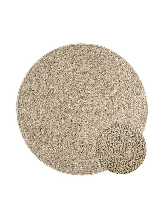 vidaXL Zizur Teppich Außenbereich Rund aus Jute Beige