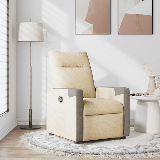 Relax with Footstool 50x54x100cm Cream Relax with Footstool 50x54x100cm Cream