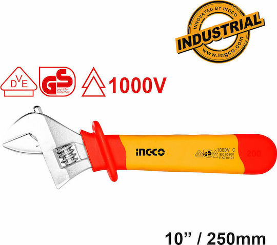 Ingco French Wrench with Adjustable Opening 30mm and Anti-Slip Handle 250mm