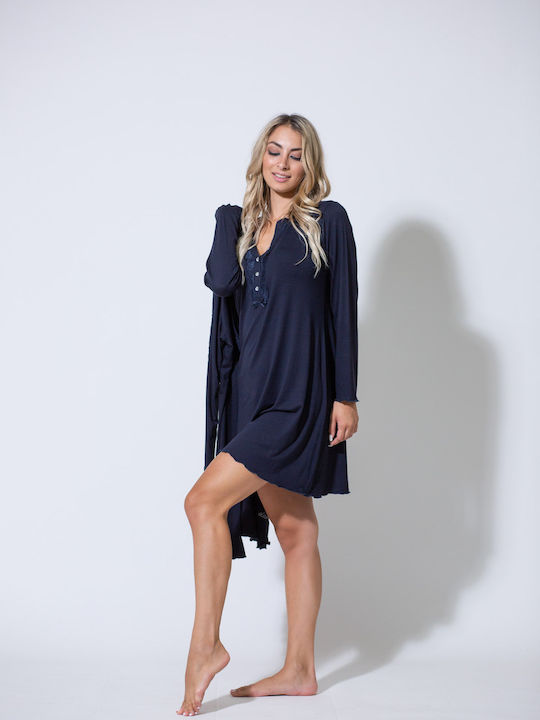 Dama Koupa Robe Maternity in Blue color