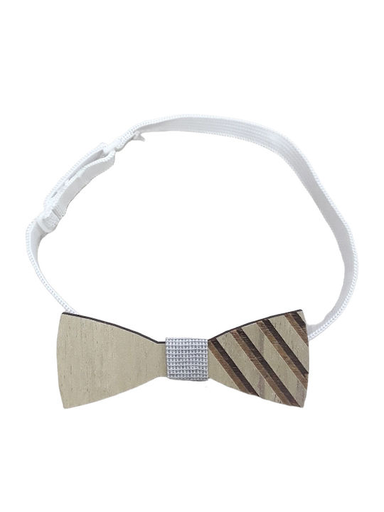 Domina Wooden Bow Tie Beige