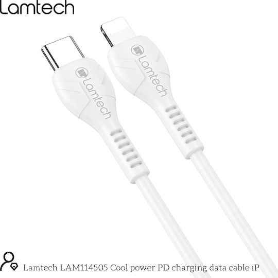 Lamtech USB-C to Lightning Cable 27W Λευκό 1m (LAM114505)