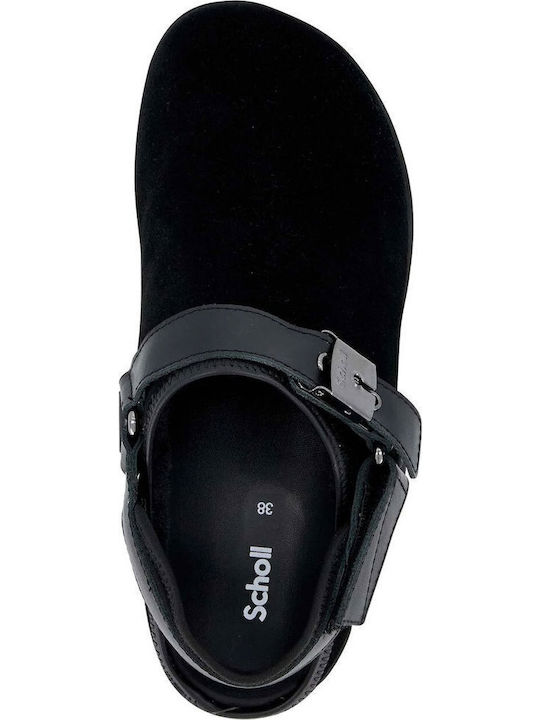 Britney Flat Suede Mules σε Μαύρο Χρώμα