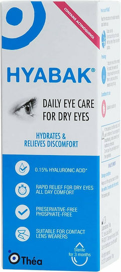 Thea Pharma Hellas Hyabak Protector 0.15% Dry Eye Drops with Hyaluronic Acid 10ml