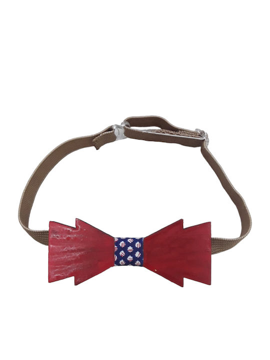 Domina Kids' Wooden Bow Tie Red