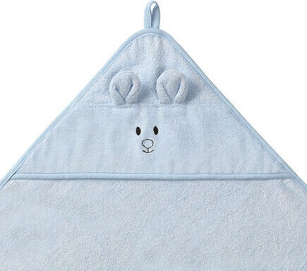 Babyono Baby Hooded Bath Towel Blue 100x100cm