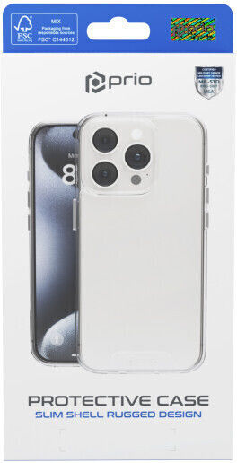 Prio Protective Cover Silicone Transparent Back Cover for iPhone 16 Pro
