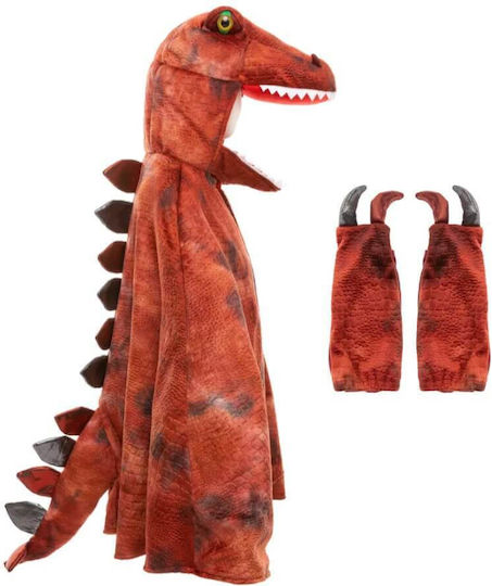 Κάπα Βροντόσαυρος T-Rex Αποκριάτικη Κάπα Κόκκινη 6-8 ετών