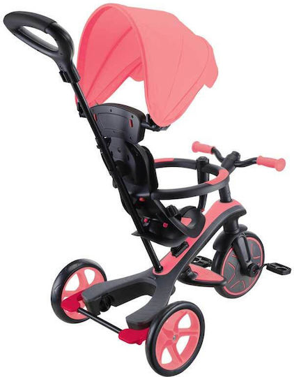 Globber Explorer Convertible with Parental Handle 4 in 1 for 2-5 Years Pink